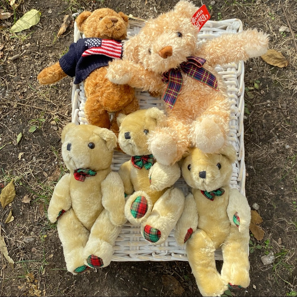 Lot 5 Gund America’s Teddy Gotta Getta Teddy Bears Plush Doll US brown 2 NWT